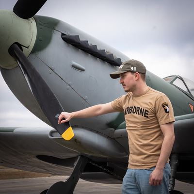 T-shirt AIRBORNE avec écusson de la 101e division sur la manche SAND FOSTEX 133670-P 7
