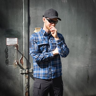 Chemise en flanelle CONTRACTOR à carreaux BLEU Task Force 2215 135505BG 8