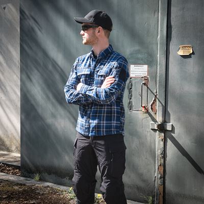 Chemise en flanelle CONTRACTOR à carreaux BLEU Task Force 2215 135505BG 7