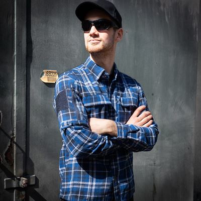 Chemise en flanelle CONTRACTOR à carreaux BLEU Task Force 2215 135505BG 6