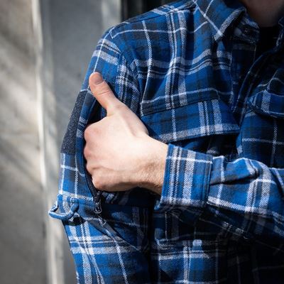 Chemise en flanelle CONTRACTOR à carreaux BLEU Task Force 2215 135505BG 4