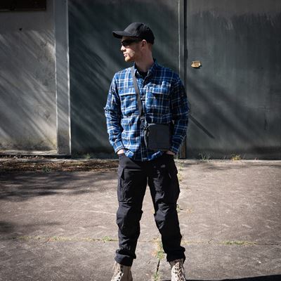 Chemise en flanelle CONTRACTOR à carreaux BLEU Task Force 2215 135505BG 2