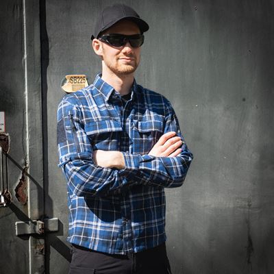 Chemise en flanelle CONTRACTOR à carreaux BLEU Task Force 2215 135505BG 9