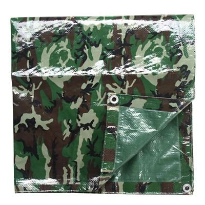 Bâche camouflée ABDECK en film PE, dimensions 3 x 4 m, WOODLAND