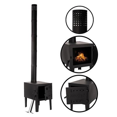 Poêle de camping avec cheminée