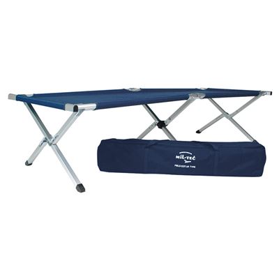 Chaise longue pliante US avec cadre en aluminium dans un emballage BLEU