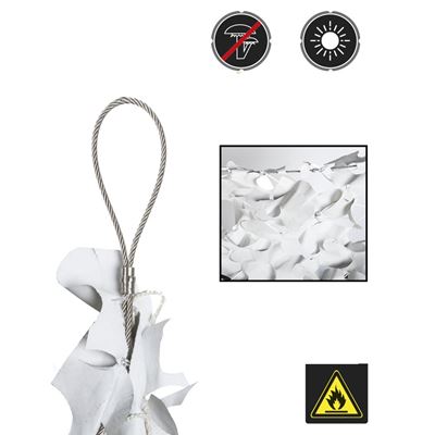 Filet d'ombrage en plastique avec câble en acier BLANC-GRIS 3x3 m MIL-TEC® 14481307 2