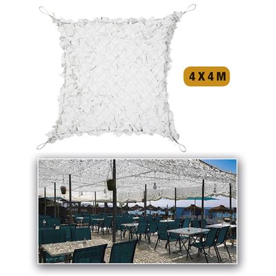 Filet d'ombrage en plastique avec câble en acier BLANC-GRIS 4x4 m