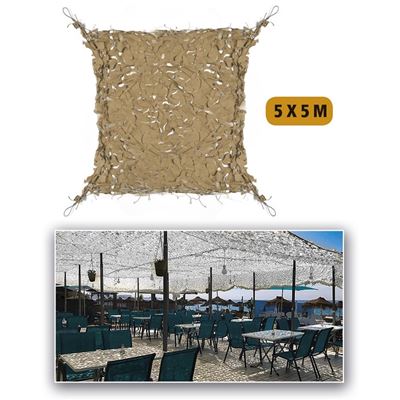 Filet d'ombrage en plastique avec câble en acier SABLE 5x5 m