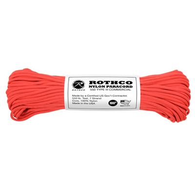 Cordon PARACORD nylon 550LB ø 4 mm / 30 m ROUGE