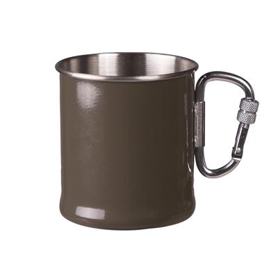 Tasse en acier inoxydable 250 ml avec mousqueton VERT