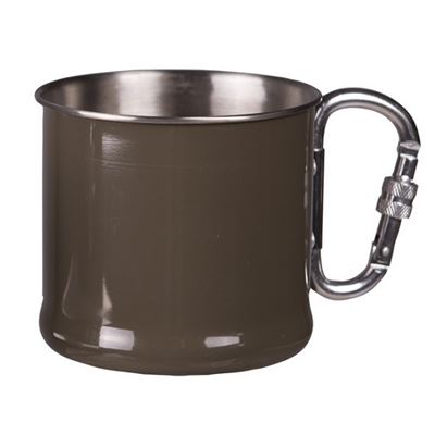 Tasse en acier inoxydable 500 ml avec mousqueton VERT