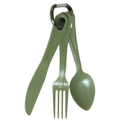 Couverts US LEXAN 3 pièces sur mousqueton