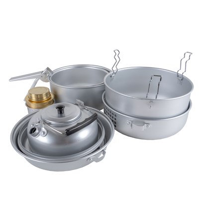 Set de cuisine 9 pièces avec bouilloire en aluminium
