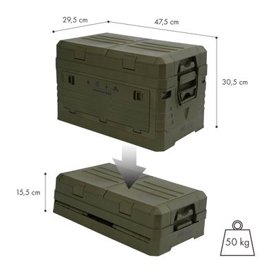 Caisse pliable avec couvercle 42 L VERTE NILS Camp 15-03-603 13