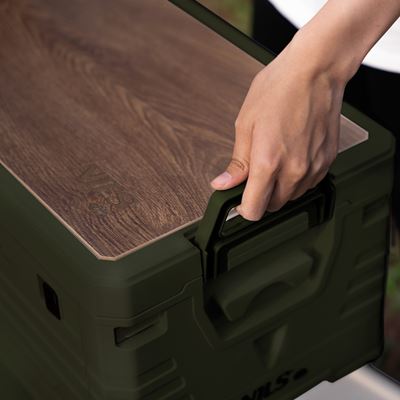 Caisse pliable avec couvercle et plateau en bois 32 L VERTE NILS Camp 15-03-610 7