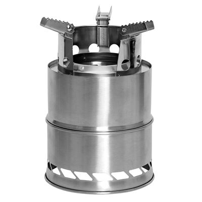 Réchaud CAMPING pliable « DŘÍVKÁČ » en acier inoxydable, avec paille pour souffler