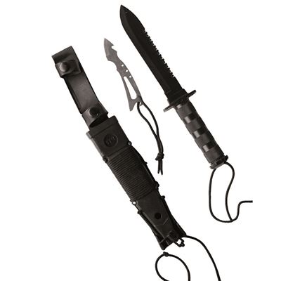 Couteau de survie SURVIVAL entièrement noir