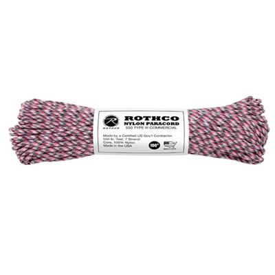Cordelette PARACORD nylon 550LB ø 4 mm / 30 m ROSE CAMO