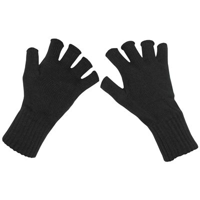 Gants tricotés sans doigts NOIRS