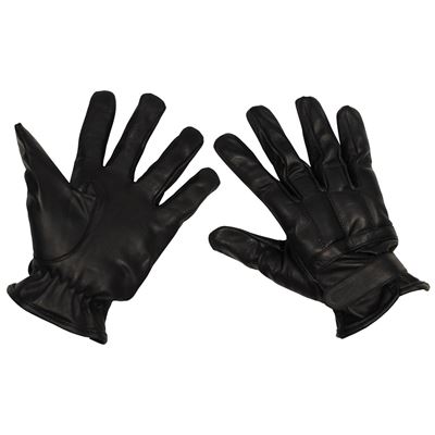 Gants en cuir rembourrés de sable siliceux NOIRS