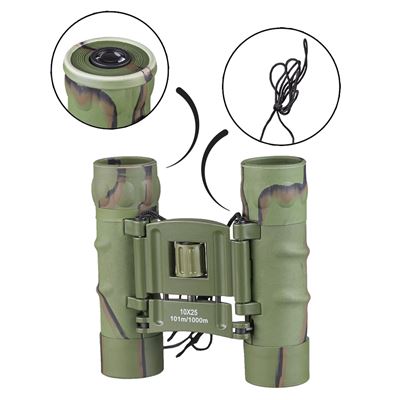 Jumelles 10x25 GEN II caoutchoutées avec étui camouflé MIL-TEC® 15702120 2