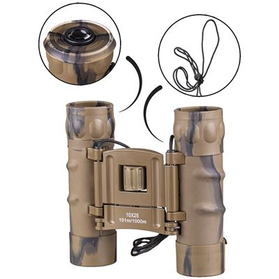 Jumelles 10x25 GEN II caoutchoutées avec étui DESERT MIL-TEC® 15702160 2