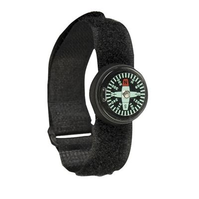 Boussole 360° pour bracelet de montre caoutchouté NOIR