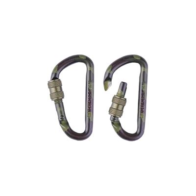 Mousqueton TACTIQUE à vis 60 mm WOODLAND paire