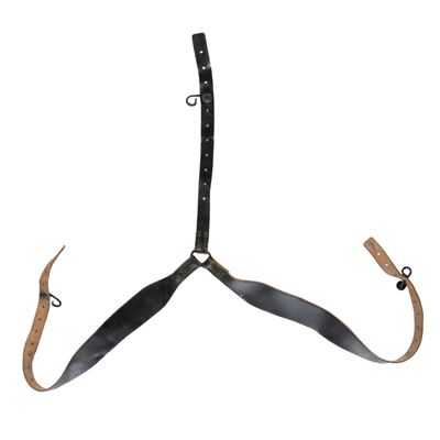 Bretelles françaises en cuir TREKY orig. NOIR usagé.