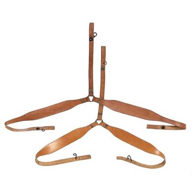 Bretelles françaises en cuir TREKY orig. usagées. Armée française 91352500 2