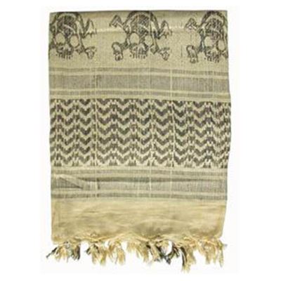 Foulard SHEMAGH CRÂNES SABLE/NOIR