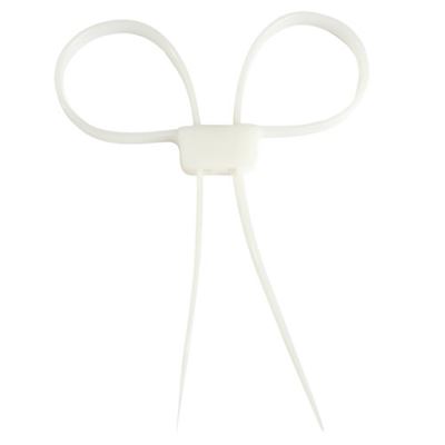 Menottes en plastique à double passage BLANCHES