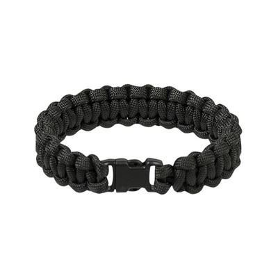Bracelet tressé PARACORD 15 mm NOIR