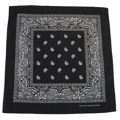 Foulard BANDANA 55 x 55 cm NOIR/BLANC