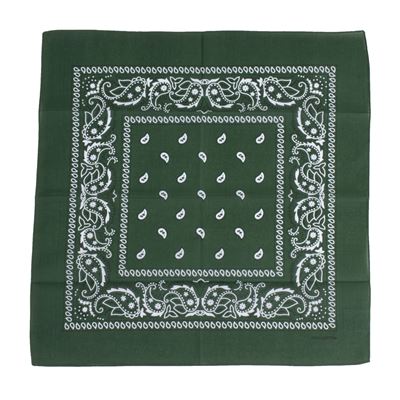Foulard BANDANA 55 x 55 cm VERT/BLANC