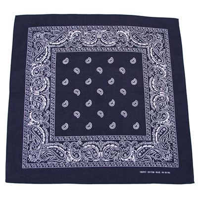Foulard BANDANA 55 x 55 cm BLEU FONCÉ/BLANC