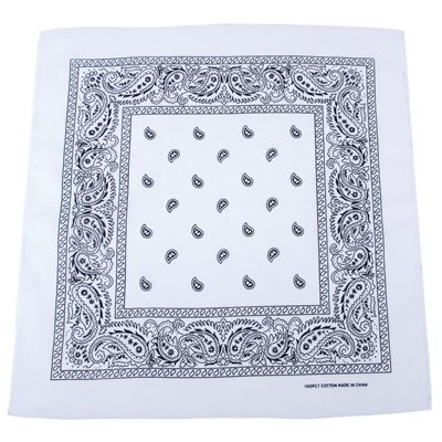 Foulard BANDANA 55 x 55 cm BLANC/NOIR