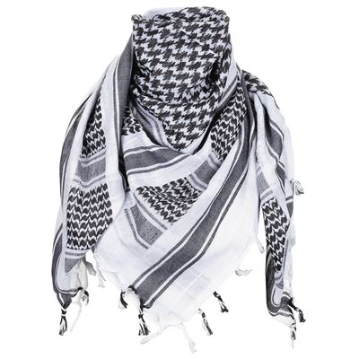 Foulard SHEMAGH en coton BLANC ET NOIR