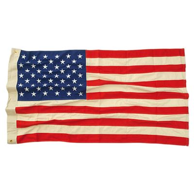 Drapeau américain 50 étoiles VINTAGE coton brodé 90 x 150 cm