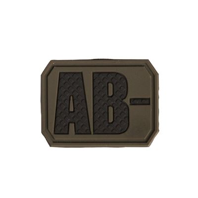 Écusson en plastique 3D à velcro, groupe sanguin AB - VERT