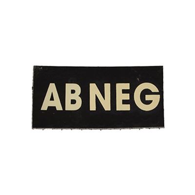 Écusson IFF IR groupe sanguin VELCRO AB NEG NOIR