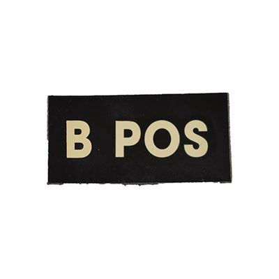 Écusson IFF IR groupe sanguin VELCRO B POS NOIR