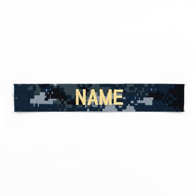 Écusson nominatif « NAME » fil doré DIGITAL NAVY