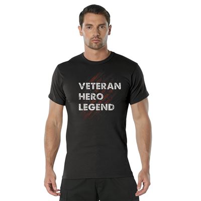 T-shirt VETERAN HERO LEGEND NOIR