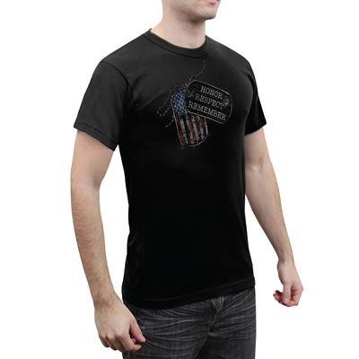 T-shirt HONOR RESPECT REMEMBER NOIR ROTHCO 18165 2