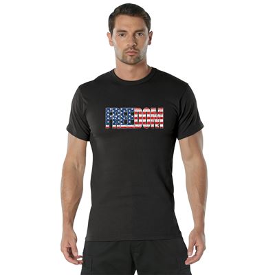 T-shirt FREEDOM US drapeau NOIR