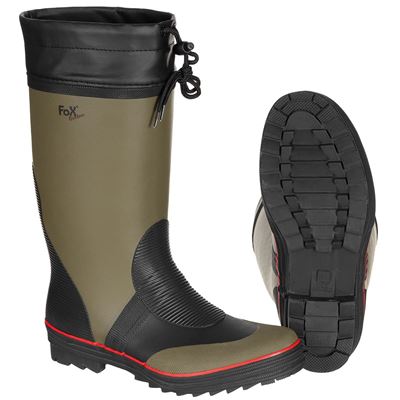 Bottes en caoutchouc HOLÍNKY avec bordure rouge VERT/NOIR
