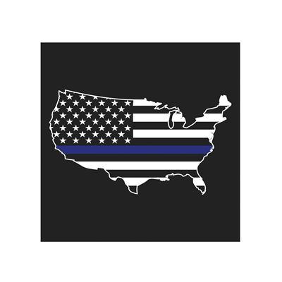 T-shirt THIN BLUE LINE USA carte NOIR ROTHCO 1851 2