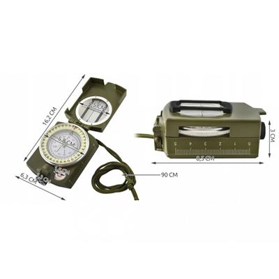 Boussole ARMY métallique VERTE  185717 3